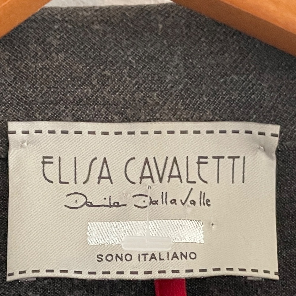 Elisa Cavaletti Klymta Jersey Knit + Denim Blazer Patchwork Asymmetrical Sz M - Picture 5 of 16